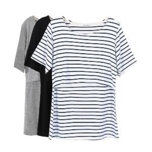 NWT 3 Pack a maternity / Nursing Short Sleeve Shirts / Toos size women’s large